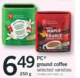 Fortinos PC GROUND COFFEE, 250 G offer