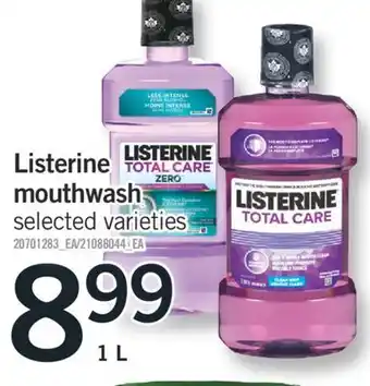 Fortinos Listerine mouthwash 1 L offer