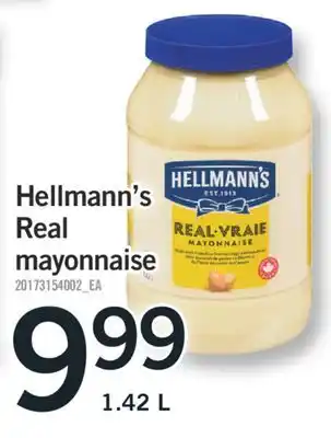 Fortinos Hellmann's Real mayonnaise 1.42 offer