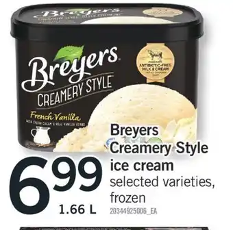 Fortinos BREYERS CREAMERY STYLE ICE CREAM 1.66 L offer