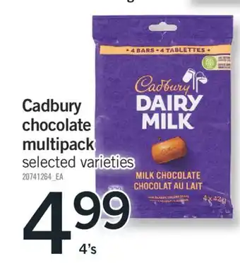 Fortinos CADBURY CHOCOLATE MULTIPACK, 4'S offer