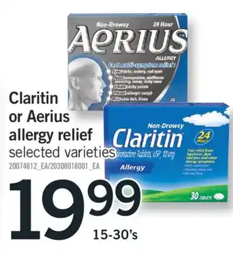 Fortinos CLARITIN OR AERIUS ALLERGY RELIEF, 15-30'S offer