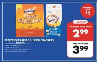 Real Canadian Superstore PEPPERIDGE FARM GOLDFISH CRACKERS 156-227 G OR CRISPS 177 G offer