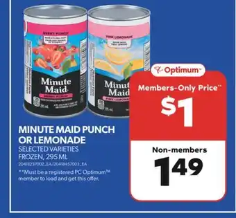 Real Canadian Superstore MINUTE MAID PUNCH OR LEMONADE, 295 ML offer