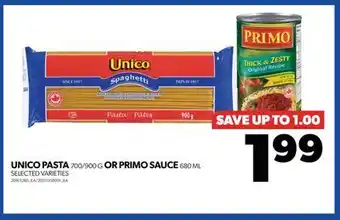 Real Canadian Superstore UNICO PASTA 700/900 G OR PRIMO SAUCE 680 ML offer