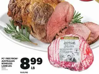 Real Canadian Superstore PC FREE FROM AUSTRALIAN BONELESS LAMB LEG offer