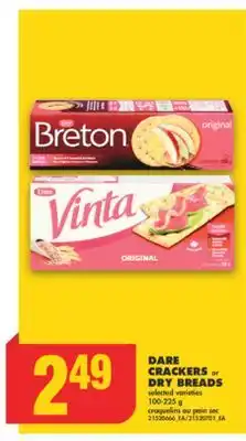 No Frills DARE CRACKERS or DRY BREADS, 100-225 g offer