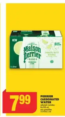 No Frills PERRIER CARBONATED WATER, 8x330 mL offer