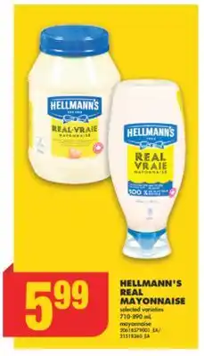 No Frills HELLMANN'S REAL MAYONNAISE, 710-890 mL offer
