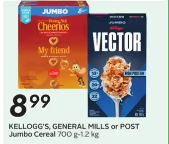 Sobeys KELLOGG'S, GENERAL MILLS or POST Jumbo Cereal offer