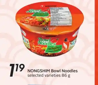 Sobeys NONGSHIM Bowl Noodles offer