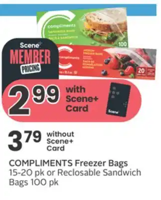 Sobeys COMPLIMENTS Freezer Bags offer