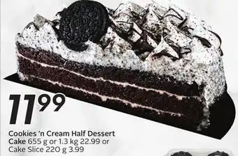Sobeys Cookies'n Cream Half Dessert Cake offer