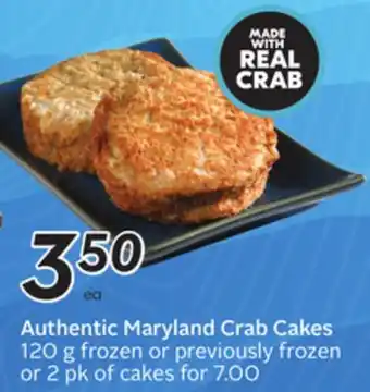 Sobeys Authentic Maryland Crab Cakes offer