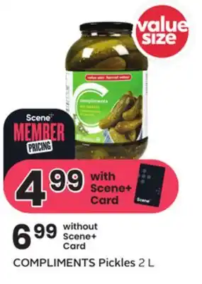 Sobeys COMPLIMENTS Pickles offer