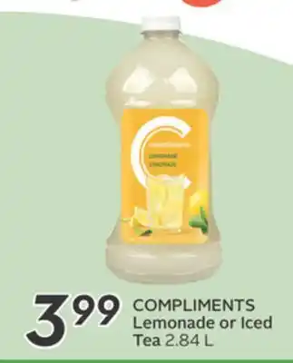 Sobeys COMPLIMENTS Lemonade or Iced Tea offer