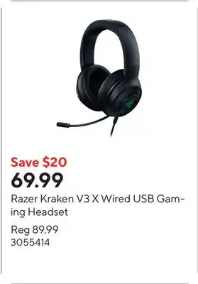 Staples Razer Kraken V3 X Wired USB Gaming Headset offer