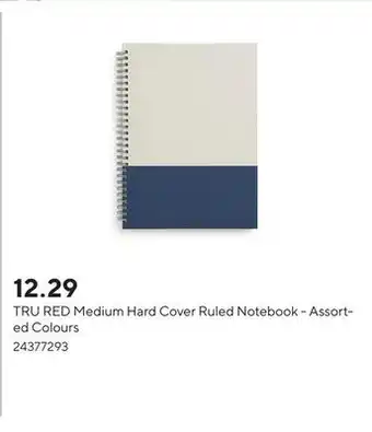 Staples TRU RED Medium Hard Cover Ruled Notebook - Assorted Colours offer