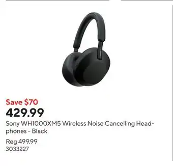 Staples Sony WH1000XM5 Wireless Noise Cancelling Headphones - Black offer