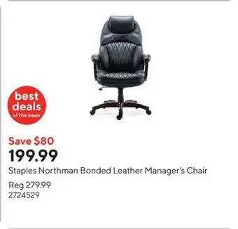 Staples Staples Northman Bonded Leather Manager's Chair offer