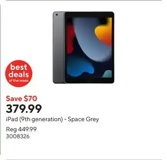 Staples iPad (9th generation) - Space Grey offer