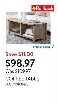 Walmart COFFEE TABLE offer