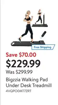 Walmart Bigzzia Walking Pad Under Desk Treadmill offer