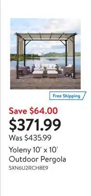 Walmart Yoleny 10' x 10' Outdoor Pergola offer
