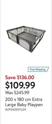 Walmart 200 x 180 cm Extra Large Baby Playpen offer