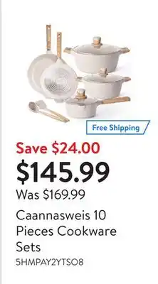 Walmart Caannasweis 10 Pieces Cookware Sets offer
