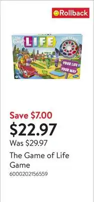 Walmart The Game of Life Game offer