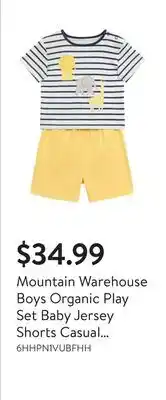 Walmart Mountain Warehouse Boys Organic Play Set Baby Jersey Shorts Casual Soft T-Shirt offer
