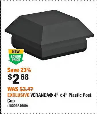 Home Depot EXCLUSIVE VERANDA 4 x 4 Plastic Post Cap offer