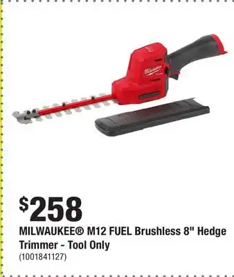 Home Depot MILWAUKEE M12 FUEL Brushless 8 Hedge Trimmer - Tool Only offer