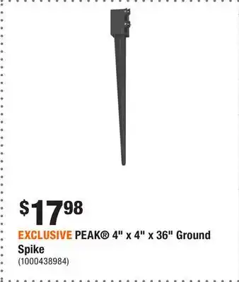 Home Depot EXCLUSIVE PEAK 4 x 4 x 36 Ground Spike offer