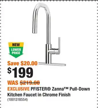 Home Depot EXCLUSIVE PFISTER Zanna Pull-Down Kitchen Faucet in Chrome Finish offer