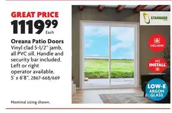Home Hardware Oreana Patio Doors offer
