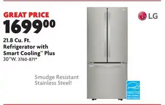 Home Hardware 21.8 Cu. Ft. Refrigerator with Smart Cooling Plus offer