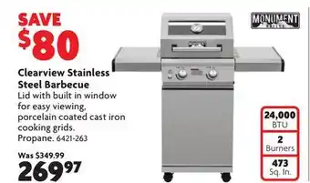 Home Hardware Clearview Stainless Steel Barbecue offer