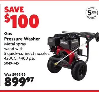 Home Hardware Gas Pressure Washer offer