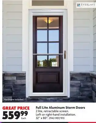 Home Hardware Full Lite Aluminum Storm Doors offer