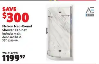 Home Hardware Nelson Neo-Round Shower Cabinet offer