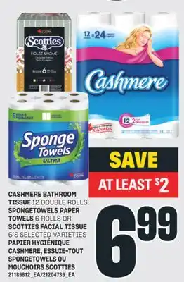 Valu-mart PAPIER HYGIÉNIQUE CASHMERE, ESSUIE-TOUT SPONGETOWELS OU MOUCHOIRS SCOTTIES offer