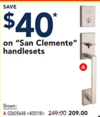 RONA WEISER San Clemente handlesets offer