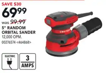 RONA CRAFTSMAN 5 RANDOM ORBITAL SANDER offer