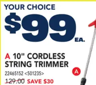 RONA CRAFTSMAN 10 CORDLESS STRING TRIMMER offer