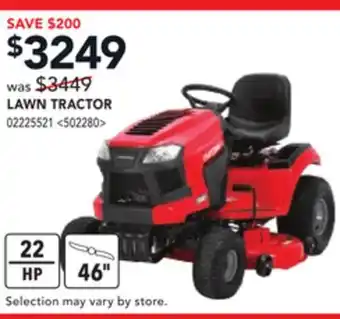 RONA CRAFTSMAN LAWN TRACTOR offer