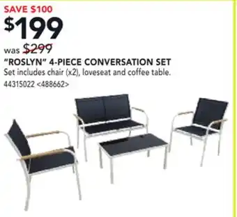 RONA ROSLYN 4-PIECE CONVERSATION SET offer
