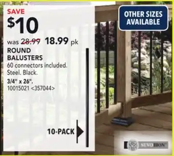 RONA NUVO IRON ROUND BALUSTERS offer