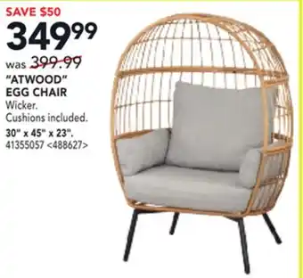 RONA 30x45x23 ATWOOD EGG CHAIR offer